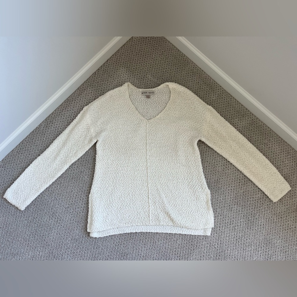 Cream V-Neck Sweater